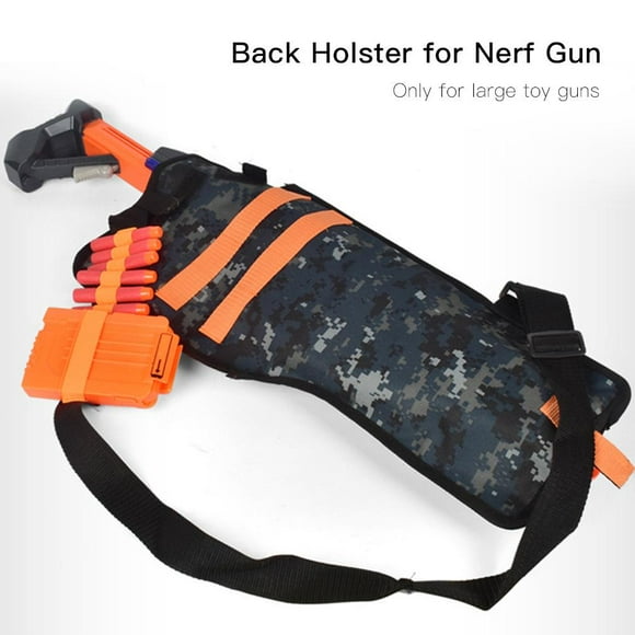 Qiilu Thicken Storage Bag Back Holster Adjustable Belt for Tactical Nerf Toy Gun, Holster Shoulder, Shoulder Bag for Gun