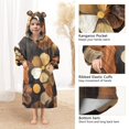 thumbnail image 3 of FORMRS Wearable Blanket Hoodie with Sleeves for Kids Cozy Flannel Sweatshirt, Gold Flower, 3 of 7