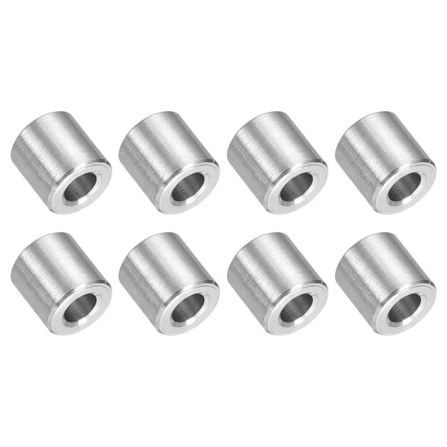 8 Pcs Entretoises en Acier Inoxydable 304 3/8 Pouces OD x 3/16 Pouces ID x 7/16 Pouces Longueur(10x5x11mm) Vis Support de Bague Finition Simple Non Filetée Entretoises Rondes en Métal pour Vis M3 Boulons et Tringles, Argent