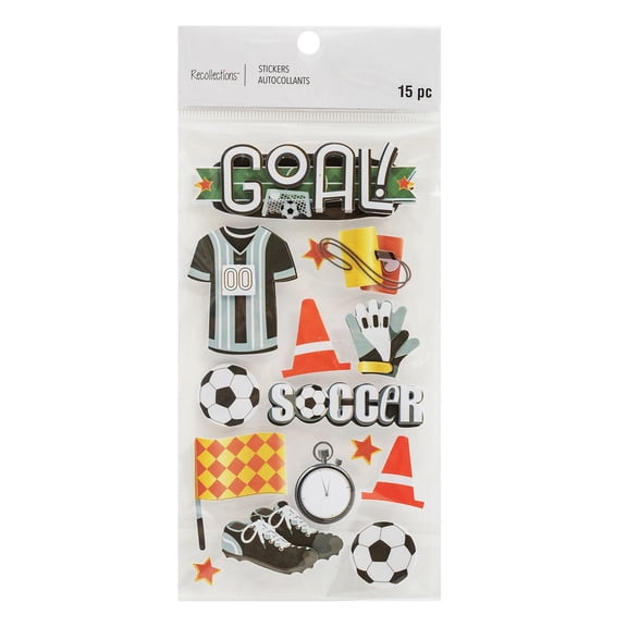 Recollections Soccer Icon Stickers, 12 Pack