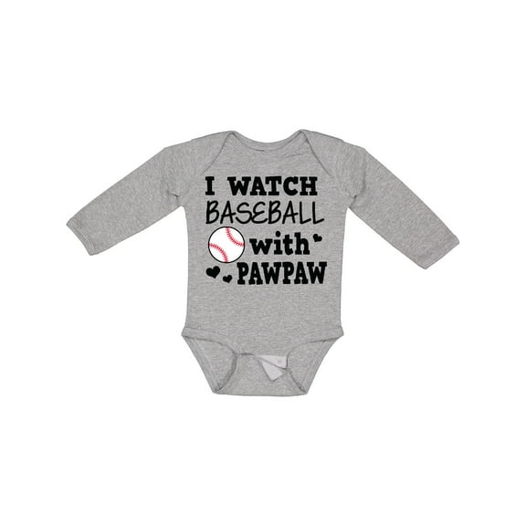 Inktastic I Watch Baseball with My Pawpaw Boys Long Sleeve Baby Bodysuit