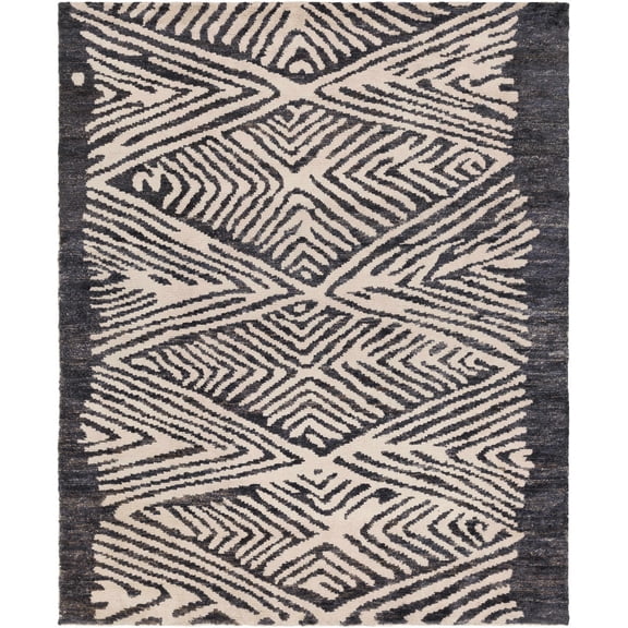 Hauteloom Bradshaw Jute Living Room, Bedroom Area Rug - Bohemian/Global - Black, Ivory, Medium Gray - 2' x 3'