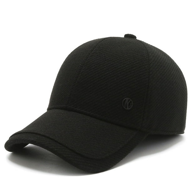 Gorro de hombre de mediana edad, gorra de béisbol de lana de invierno, gorro cálido para exteriores, gorro de pato para mediana edad y ancianos, gorro de algodón para padre de otoño e invierno