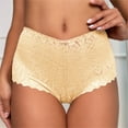 thumbnail image 2 of PMVFHDE Women Floral Lace Underwear Mid Rise Hollow Out Breathable Cross Back Plus Size Boy Shorts Cotton Gusset Panties Plus Size Underwear For Women A,M, 2 of 4
