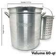 thumbnail image 3 of Stockpot Bayou Classic de aluminio de 57 litros con cesta de 40 x 46 cm, 3 of 8