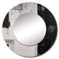 thumbnail image 2 of Designart "Echoes Of Abstract Ebony" Abstract Shapes Rund Mirror For Wall Decor - Large Black Round Print Mirror - Round Modern Mirror - Wall Mounted Round Large Mirror - 23" x 23", 2 of 6