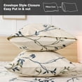 thumbnail image 3 of Piece Teal Leaves Printed Sheet Set Queen Size Soft Botanical Microfiber Sheets with Pillowcases Deep Pocket, 3 of 7