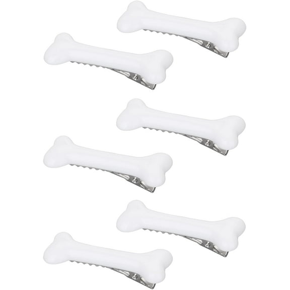 4 Pieces Bone Hair Clip Halloween Cosplay Costume Decorative Party Daily Wear Skull Skeleton HairPins Side Hair White Dog Bone Alligator Clip Accessories Barettes For Women And Girls