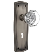 Nostalgic Warehouse Prawal_Prv_238_Kh Vintage Waldorf Gem Cut Crystal Privacy Door Knob