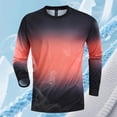 thumbnail image 6 of Gamivast Men's Ombre Graphic Long Sleeve T Shirts Crew Neck Running Tops Breathable Mesh Dot Texture Athletic Gym Workout Quick Dry Sport Tees, 6 of 7