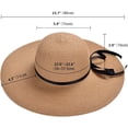 thumbnail image 4 of Womens Straw Hat Wide Brim Floppy Beach Cap Adjustable Sun Hat for Women UPF 50+, 4 of 7