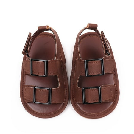 

YODETEY Summer Sandals for Toddler Baby Soft Solf Casual Sandals Fashion Cute Princess Shoes (3-17 Months) Brown