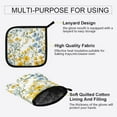 thumbnail image 3 of Yayeee Oven Mitts and Pot Holder Set of 4 Heat Resistant Kitchen Gloves Baking Hot Pad, Yellow Floral, 3 of 5
