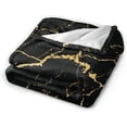 thumbnail image 6 of Black and Gold Yellow Marble Throw Blanket Ultra Soft Warm All Season Marbling Texture Decorative Fleece Blankets for Bed Chair Car Sofa Couch Bedroom 80"X60", 6 of 6
