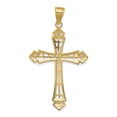 thumbnail image 4 of 14k Yellow with White Rhodium Two-tone Gold Diamond-cut Cross Pendant, 4 of 5