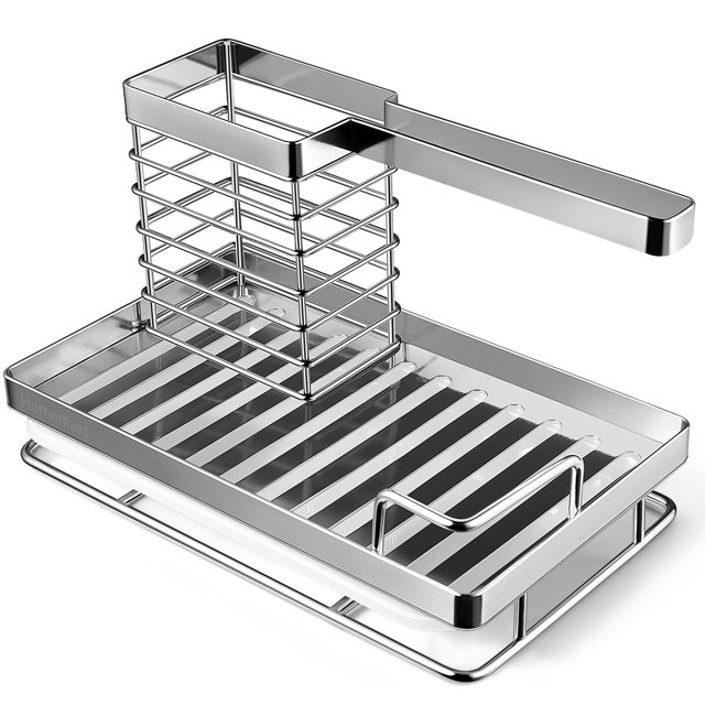 HOMEMAXS Kitchen Sink Organizer Stainless Steel Dish Kitchen Utensils
