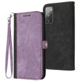 thumbnail image 1 of ELEHOLD for Samsung Galaxy S20 FE Wallet Case with Detachable Wrist Strap Handbag, Luxury PU Leather Flip Soft TPU Built-in Magnetic Card Slots Kickstand Function Shockproof Protective Cover,Purple, 1 of 7