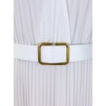 thumbnail image 5 of Alvivi Womens V Neck 3/4 Sleeve Cocktail Party Dress Pleated Work Business Dresses with Waist Belt White L, 5 of 8