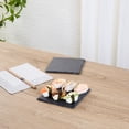 thumbnail image 3 of Restaurantware Slate Mini Appetizer Plates 10 Pack of 6" x 6" Foam Feet Charcuterie Stone Plates Rustic Edges Freezable Black Square Serving Display Cheese Boards for Kitchen, Dining, Parties, 3 of 3