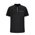 thumbnail image 3 of POTETI Polo Shirts for Men Big And Tall Casual Collared Short Sleeve Shirts Quarter Zip Pockets Tops, 3 of 5