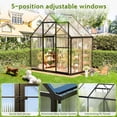 thumbnail image 5 of 6x4 FT Greenhouse for Outdoors, NEORIVER Quick Assembly Polycarbonate Green House with UV Protection, Heavy-Duty Windproof Aluminum Frame, Adjustable Roof Vent – for Backyard, Garden or Patio, 5 of 8