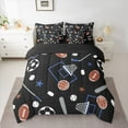 thumbnail image 2 of Castle Fairy Teens Basketball Soccer Football 7-Piece Twin Bedding Sets,Geometric Plaid Bedding Comforter Set,Sport Gamer Breathable Sheet Sets,Microfiber Bedroom Decor, 2 of 7