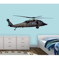 VWAQ Military Helicopter Wall Decal Aviation Decor Blackhawk Helicopter Sticker - PAS20 (20"H X 60"W)