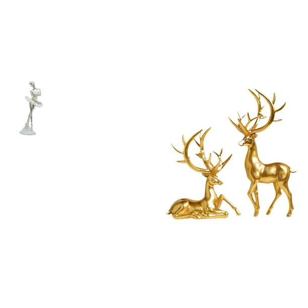Figura de escritorio,Estatua de bailarina de ballet,adorno de escritorio,decoración del hogar,Estatua de escultura de ciervo,Estatuas de ciervos en pareja para decorar la entrada del
