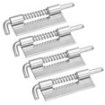 thumbnail image 1 of Unique Bargains Spring Loaded Latch Pin, 4 Pack 3.46' - 304 Stainless Steel Spring Latch, Right-Handed without Hole (Silver), 1 of 5