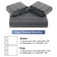 thumbnail image 6 of Unique Bargains Microfiber 3 Pieces Seersucker Duvet Cover Set King Dark Grey, 6 of 8