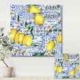 thumbnail image 4 of Designart ' Geometrical Pattern of Lemon Ornament On Blue I ' Tropical Canvas Wall Art Print, 4 of 4