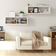 thumbnail image 6 of Kaboon 24" Floating Cube Shelves, Set of 2, Wall Mount Decorative Hanging Shelves, White, 6 of 6