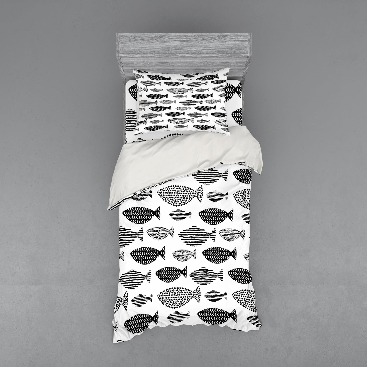Koi Fish Print Pattern Duvet Cover Bedding Set