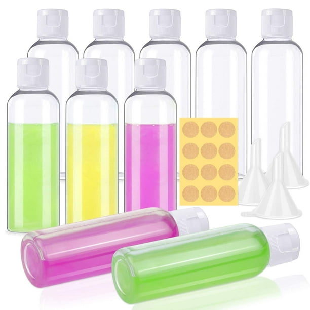 Small Plastic Travel Bottles, 2 oz Plastic Bottles with lids Empty