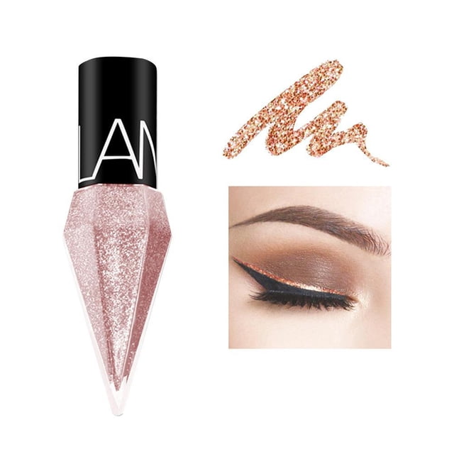 Radiant Liquid Eyeshadow Set, Pearlescent Metallic Shine, 5 Mini Colors with Precision Brush Applicator for Smooth Sequined Eye Makeup, Long-Wear Formula