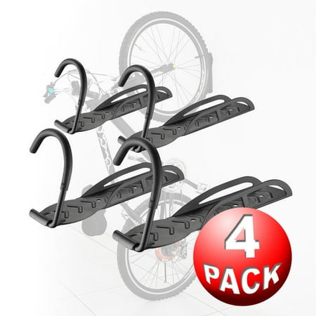 Bike Lane 4 Pack Bicycle Wall Hanger Bike Storage System For Garage or (Best Bike Hanger For Garage)