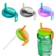thumbnail image 1 of 4-Pack Soda Can Lids with Straw, Leak-Proof Silicone Covers, BPA-Free, Fits Soda, Juice, Seltzer Cans, Drink Accessories, 1 of 4