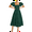 Green, variant on Eternatastic Women Puff Sleeve Square Neck Dresses High Waist A-Line Casual Backless Midi Dress