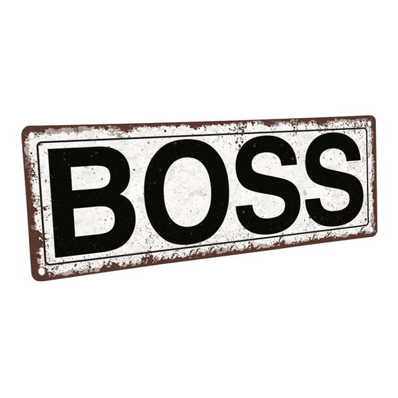 Boss 4"x12" Metal Sign, Wall Décor for Home and Office