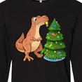 thumbnail image 4 of Inktastic Tyrannosaurus Rex Decorating Christmas Tree Long Sleeve T-Shirt, 4 of 5