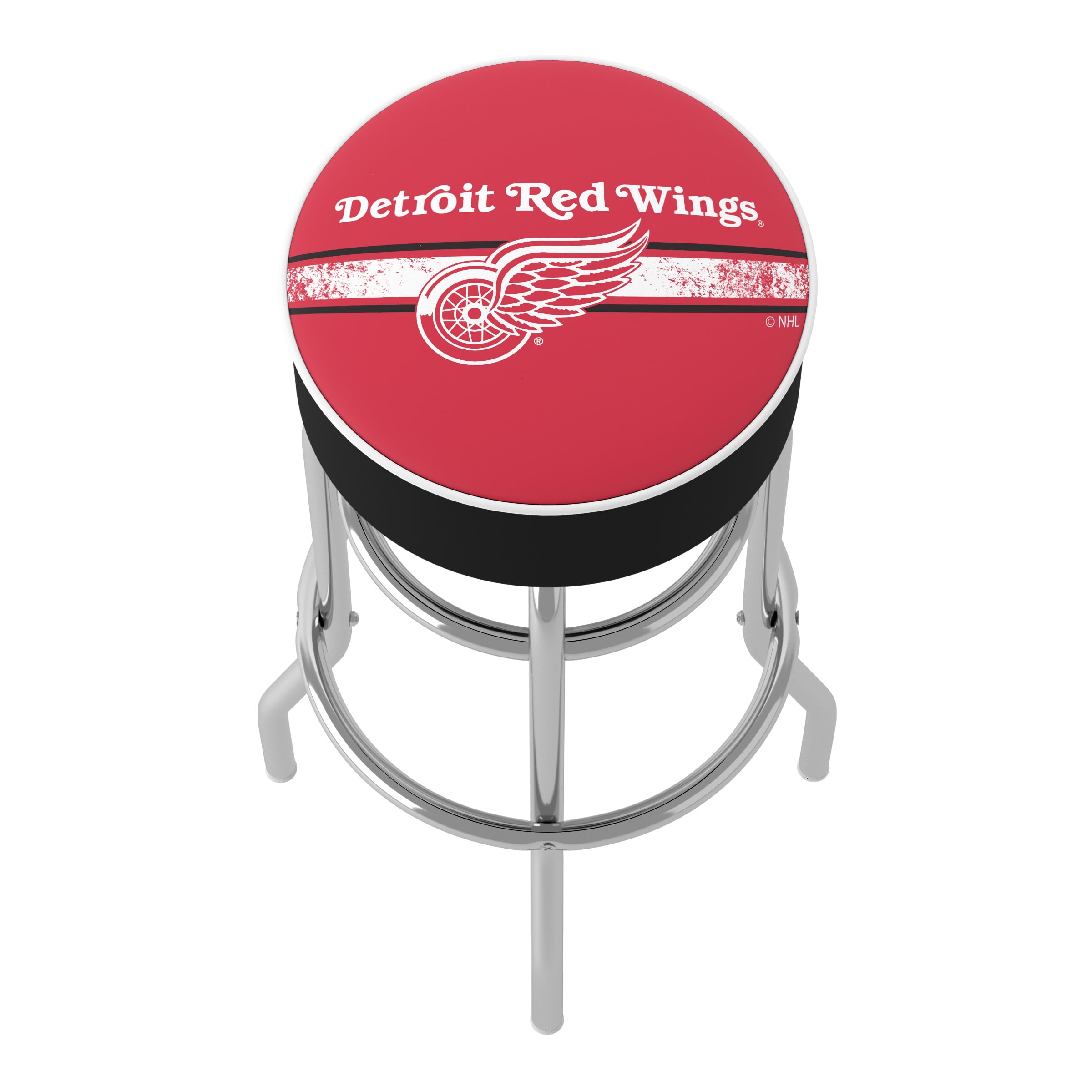 Trademark Gameroom Detroit Redwings Logo Bar Stool with Padded Seat