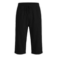 thumbnail image 6 of Axiiglly Capri Pants for Men, Drawstring Mid Waist Loose Fit Pants, Beach Vacation Stretchy Capris with Pockets, S-2XL, 6 of 7