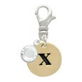 thumbnail image 2 of Delight Jewelry Goldtone Disc 1/2'' Initial - x - - Silvertone Clip on Charm with Clear Crystal Drop, 2 of 4