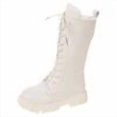 thumbnail image 3 of shqvo Girls Lace Mid Calf Boots Leather Booties For Kids Winter Fashion Shoes Warm Stylish Boots with Bowknot Low Heels Sole Riding Boots with Side Zipper, 3 of 5