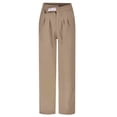 thumbnail image 6 of Sngxgn Pants for Women High Waisted Pants Drawstring Elastic Casual Pants Work(Coffee,XXXL), 6 of 9