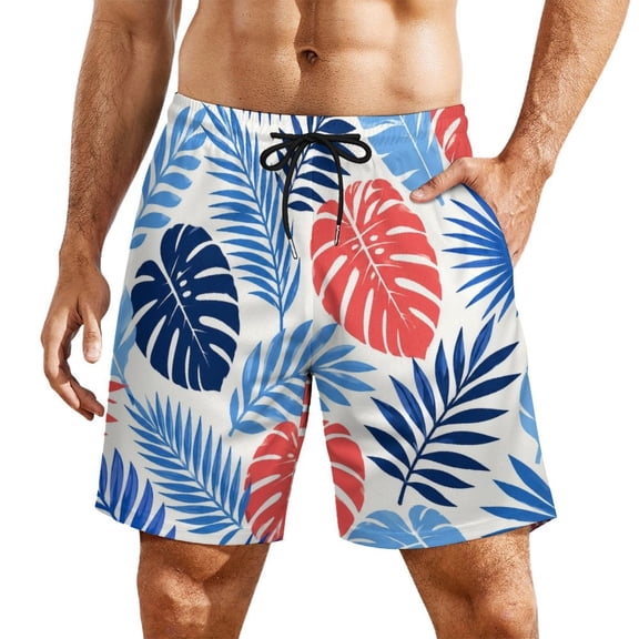 Tropical Neon Sunset PalmsMen’s Beach Shorts Quick Dry Swim Trunks, Lightweight Board Shorts with Elastic Waist for Swimming, Pool, Vacation and Summer Beachwear