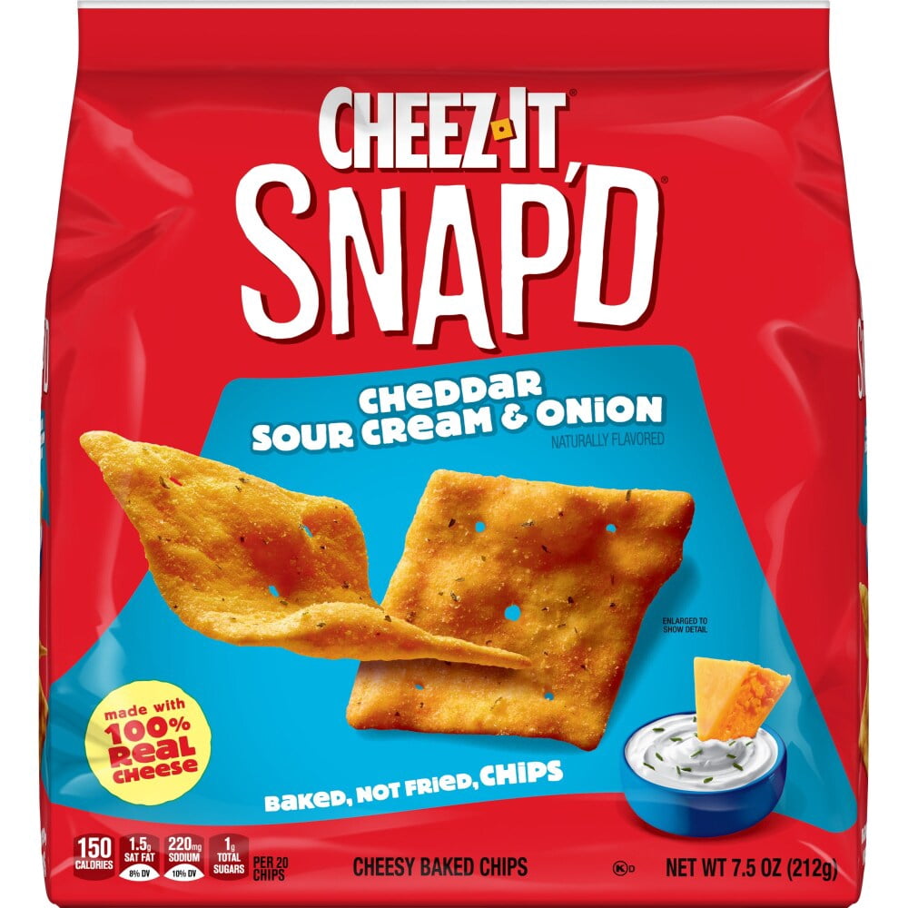Cheez-It Snapd Cheddar Sour Cream and Onion Cheese Crackers 7.5 oz - 5 Pack