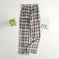 thumbnail image 4 of Flannel Pajama Pants for Women Wide-Leg Lounge Pants Elastic Waist Bottoms with Pockets Fleece Pajama Bottom Warm Sleepwear Soft Loungewear Casual Pajamas, 4 of 7