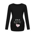 thumbnail image 1 of T-shirt de Maternité pour Femmes à Ourlet Irrégulier Imprimé, Décontracté, Manches Longues, Col Rond, Basique, T-Shirt d'Allaitement, 1 of 4