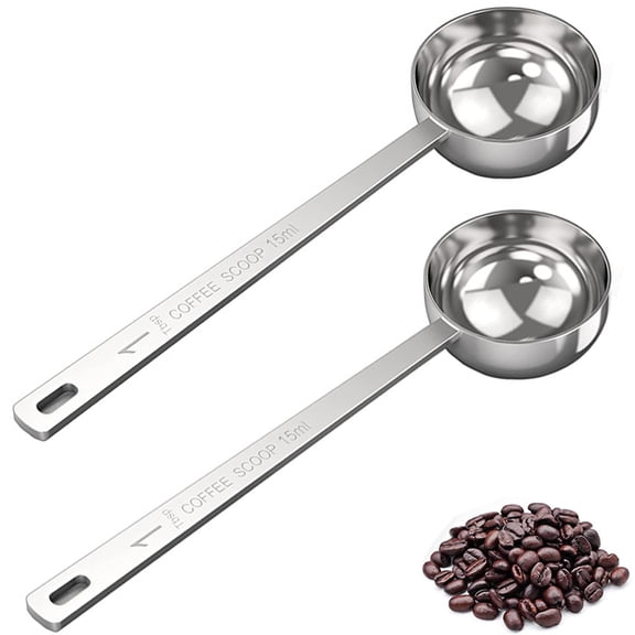 2Pcs Measuring Spoons with Long Handle Stainless Steel Tablespoon Scoop Tea Scoop, Coffee